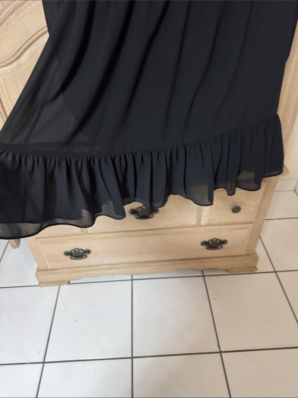 NEW MICHAEL Michael Kors Black Long-Sleeve Smocked Waist Tiered Dress - Picture 11 of 11